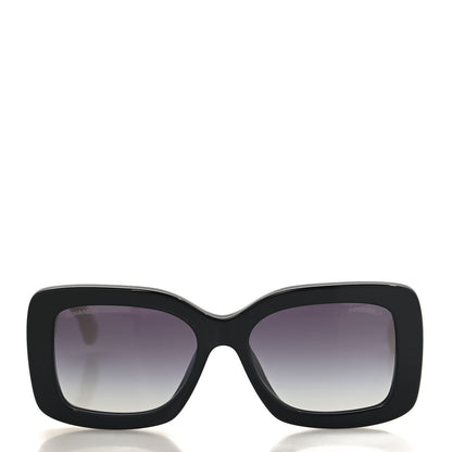 Chanel Acetate Quilted CC Rectangle Sunglasses 5483-A White Black 2 of 7
