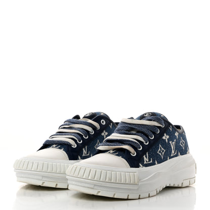 Louis Vuitton Denim Monogram Squad Sneakers 39 Marine 3 of 10