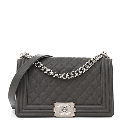 Chanel Caviar Quilted Medium Boy Flap Grey 1 of 10