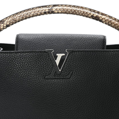 Louis Vuitton Taurillon Snakeskin Capucines MM Black 7 of 9