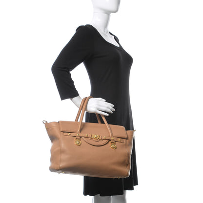 Versace Deerskin Large Signature Tote Camel 2 of 17