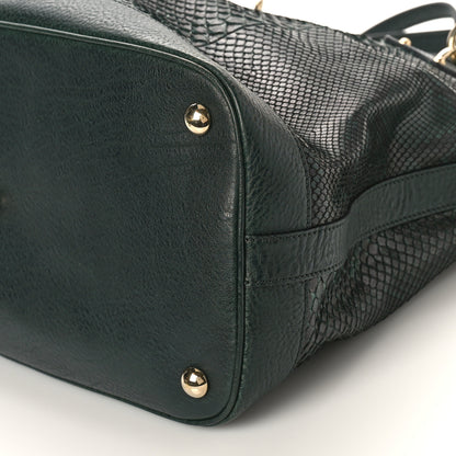 Gucci Snakeskin GG Charm Convertible Dome Satchel Green 9 of 10
