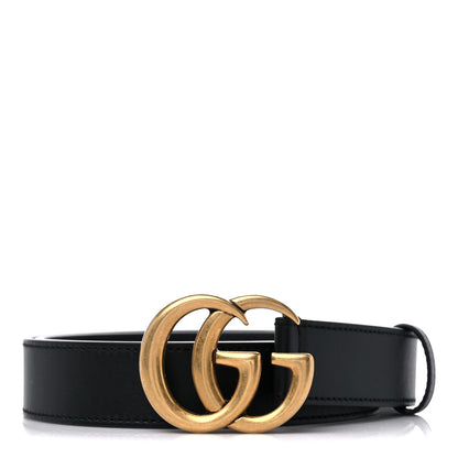 Gucci Calfskin Double G 30mm Belt 80 32 Black 1 of 4