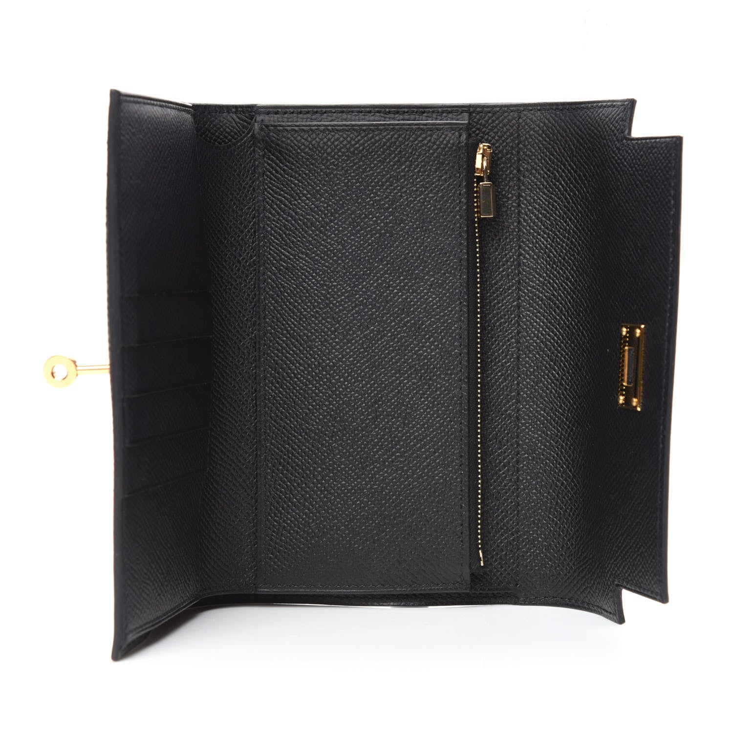 Hermes Epsom Medium Kelly Wallet Black 5 of 8