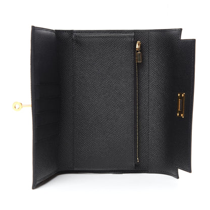 Hermes Epsom Medium Kelly Wallet Black 5 of 8