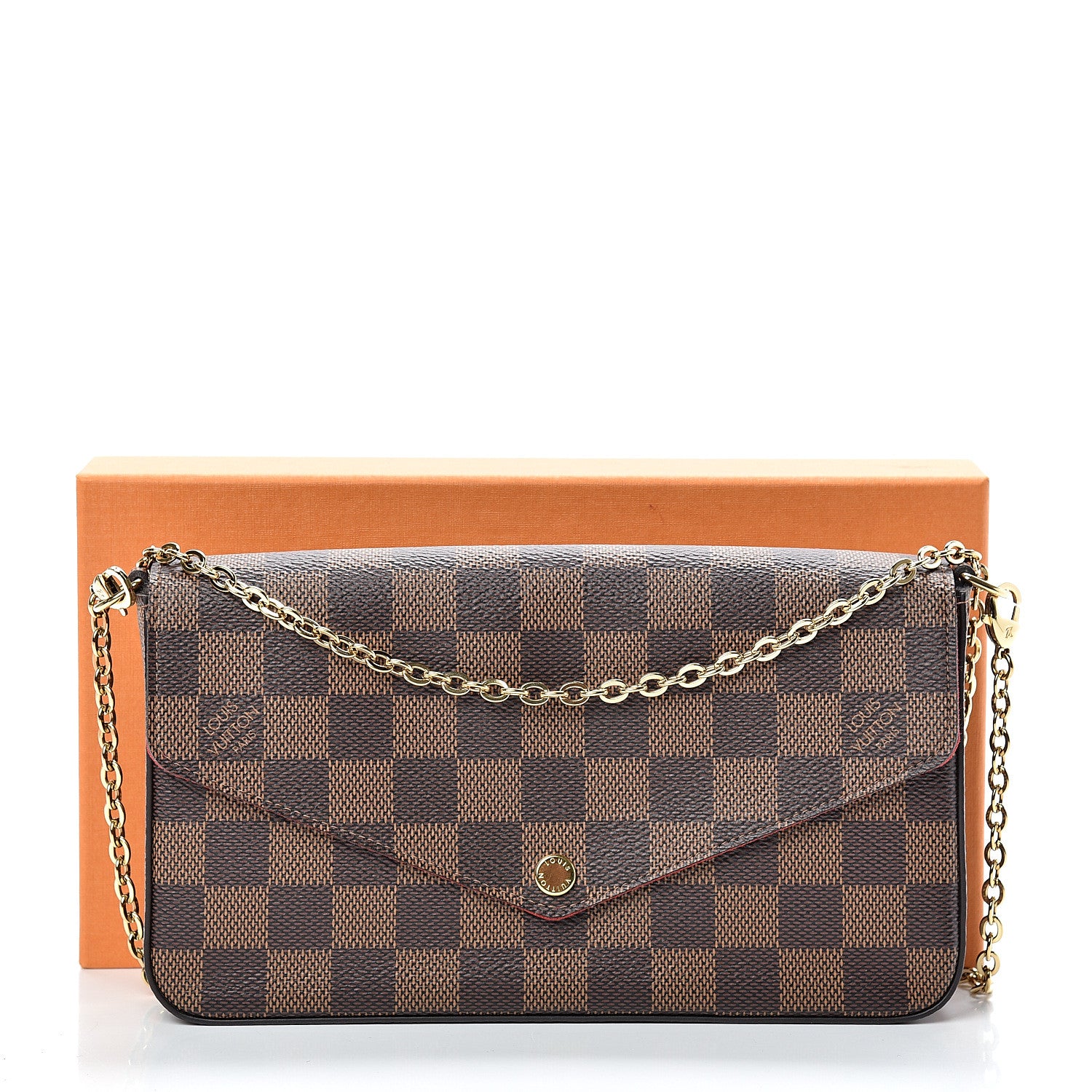 Louis Vuitton Damier Ebene Pochette Felicie Chain Wallet 12 of 12