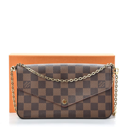 Louis Vuitton Damier Ebene Pochette Felicie Chain Wallet 12 of 12