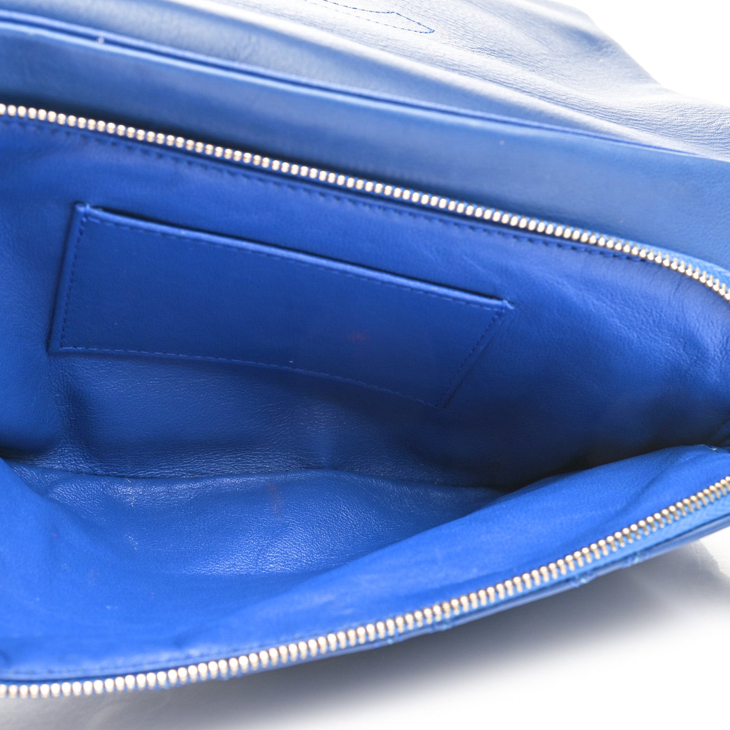 Chanel Calfskin Stitched Thin City Clutch Blue 4 of 10