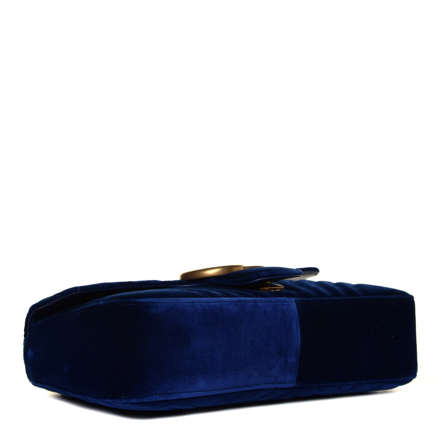 Gucci Velvet Matelasse Medium GG Marmont Shoulder Bag Cobalt Blue 3 of 4