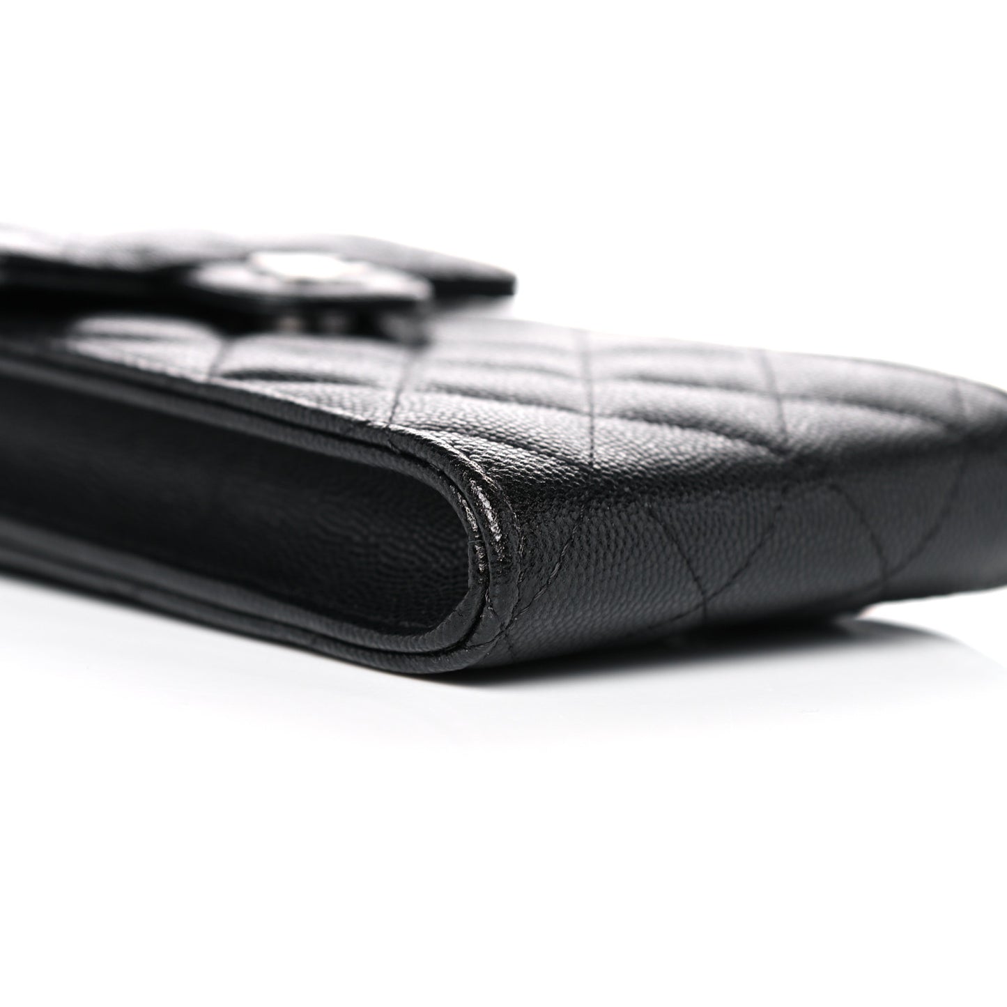 Caviar Quilted Classic Phone Holder Black