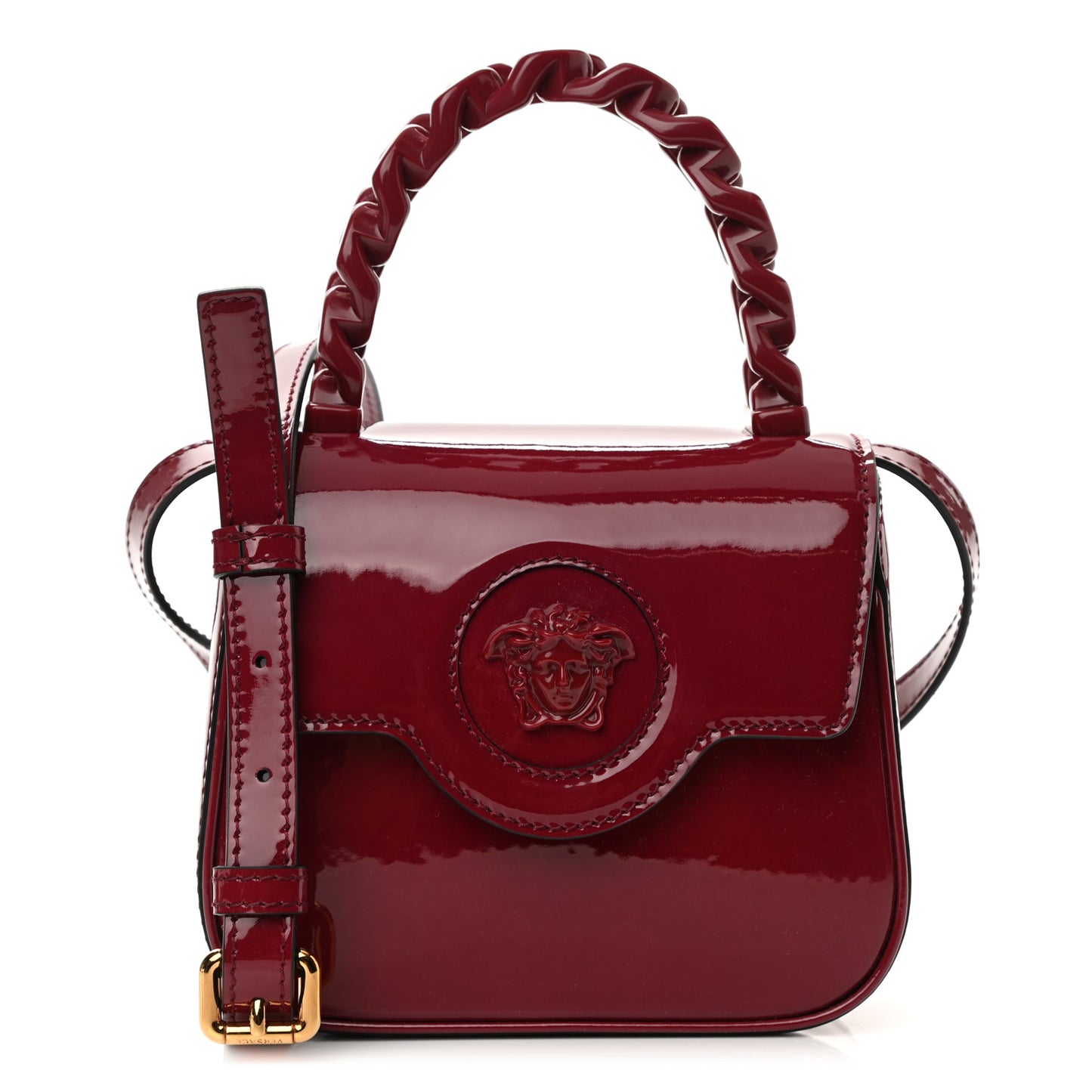 Patent Mini La Medusa Bag Claret