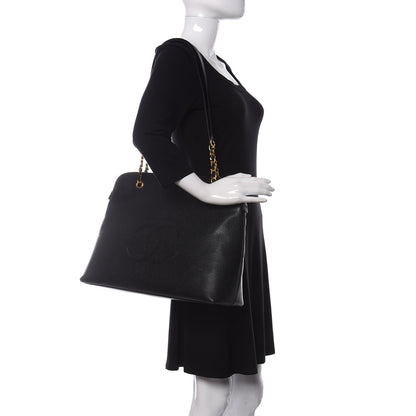 Chanel Caviar Large CC Shoulder Bag Black 2 of 9