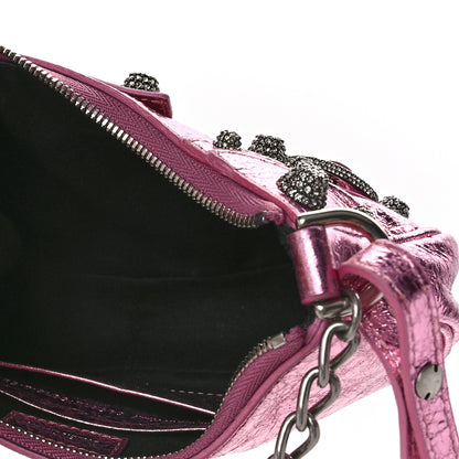 Balenciaga Metallic Agneau Arena Crystal Le Cagole Mini Purse With Chain Met Pink 4 of 7