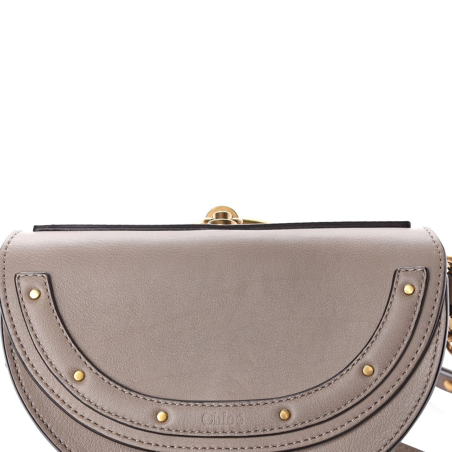 Calfskin Small Nile Bracelet Minaudiere Bag Motty Grey