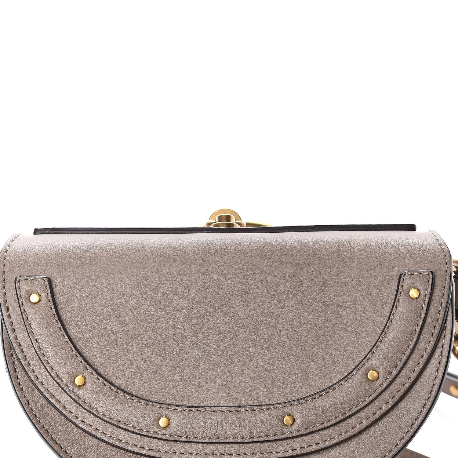 Chloe Calfskin Small Nile Bracelet Minaudiere Bag Motty Grey 14 of 15