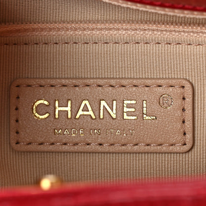 Chanel Shiny Crumpled Calfskin Quilted Wavy CC Hobo Red 6 of 9