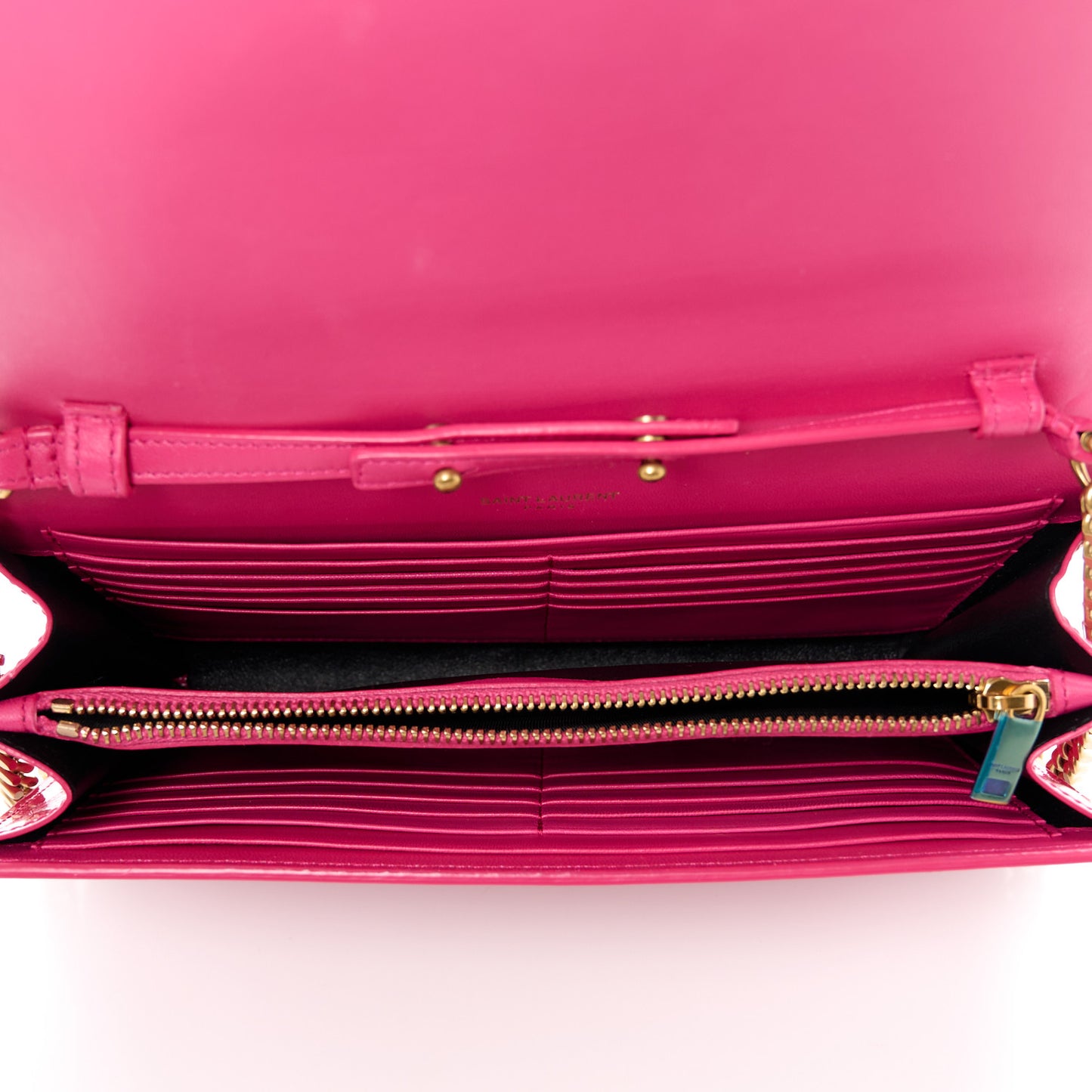 Patent Calfskin Monogram Kate Wallet On Chain Fresh Fuxia