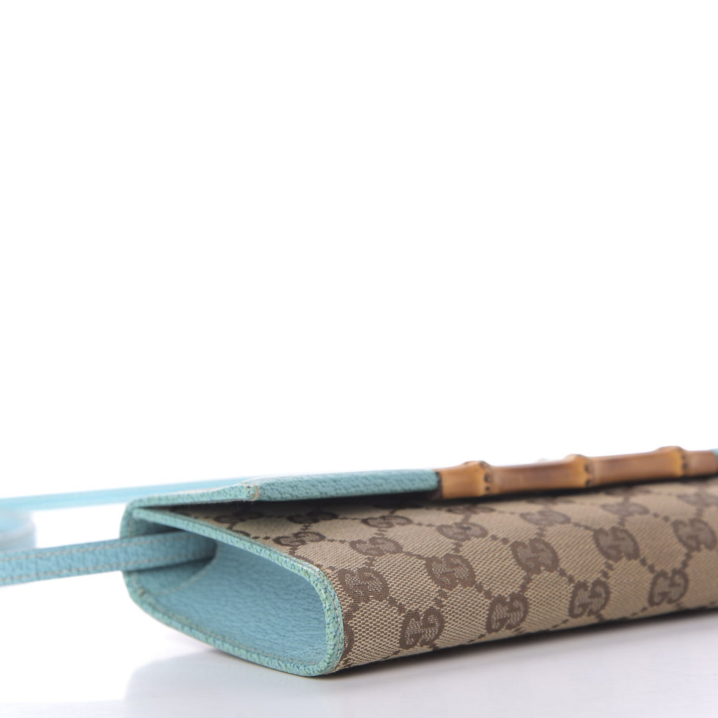 Monogram Bamboo Bar Clutch Turquoise
