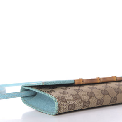 Gucci Monogram Bamboo Bar Clutch Turquoise 6 of 8