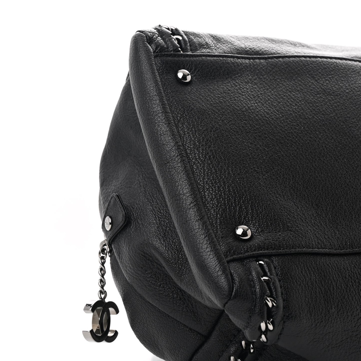 Goatskin Large Luxe Ligne Bowler Black