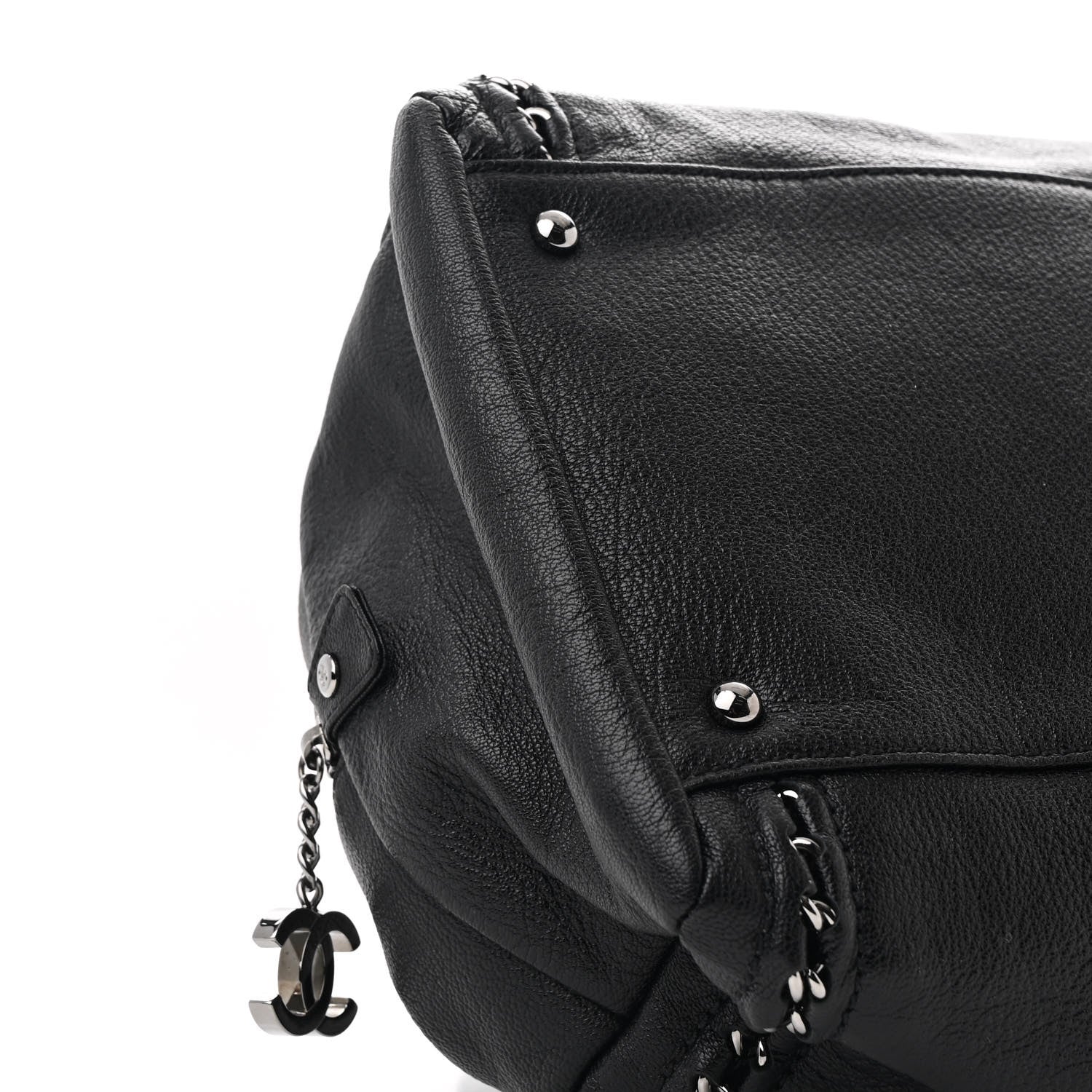 Chanel Goatskin Large Luxe Ligne Bowler Black 9 of 10