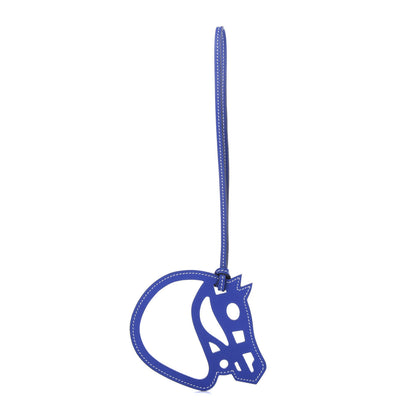 Hermes Swift Paddock Cheval Horse Bag Charm Bleu Electrique 1 of 4