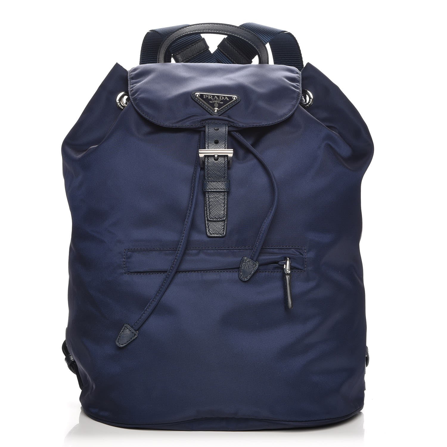 Prada Nylon Vela Saffiano Medium Cinch Backpack Baltico 1 of 7