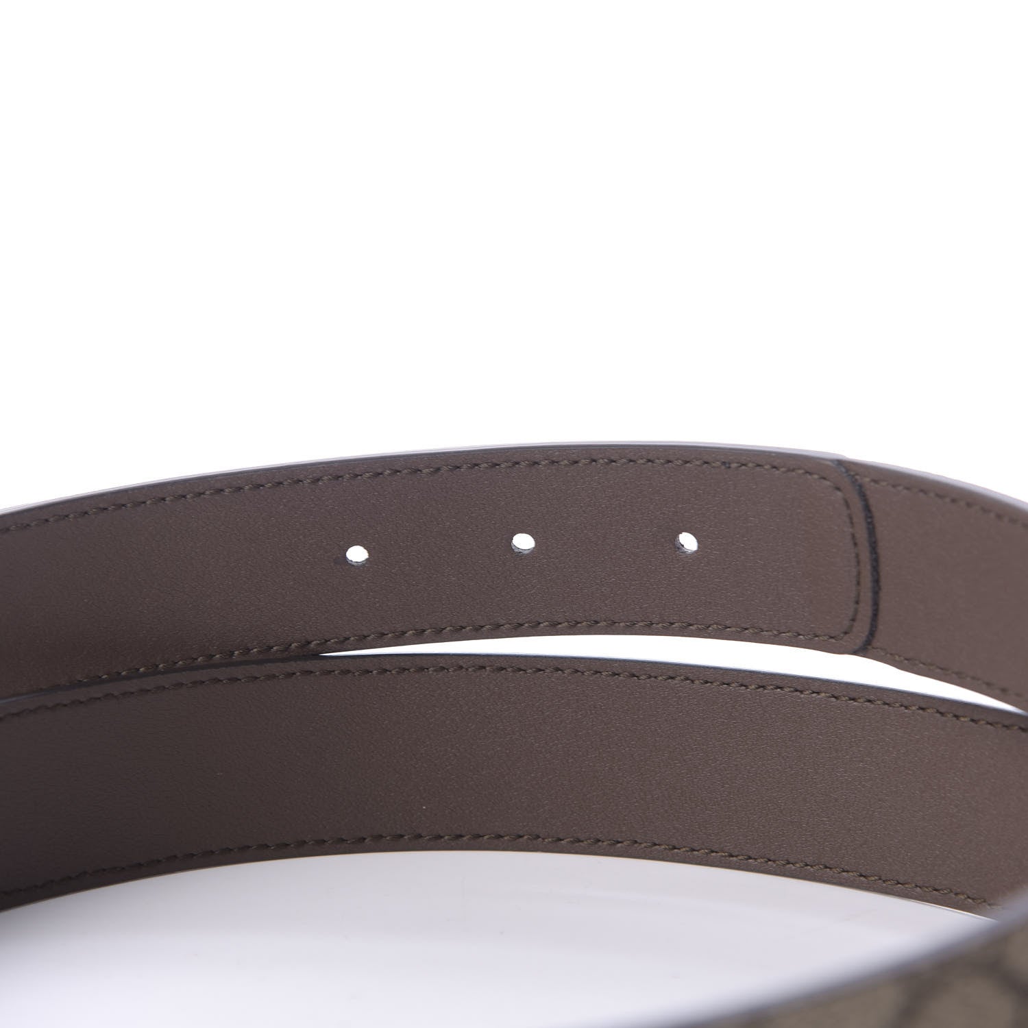 Gucci GG Supreme Monogram Matte Plutone Calfskin Double G 30mm Belt 85 34 Beige Ebony New Acero 5 of 7