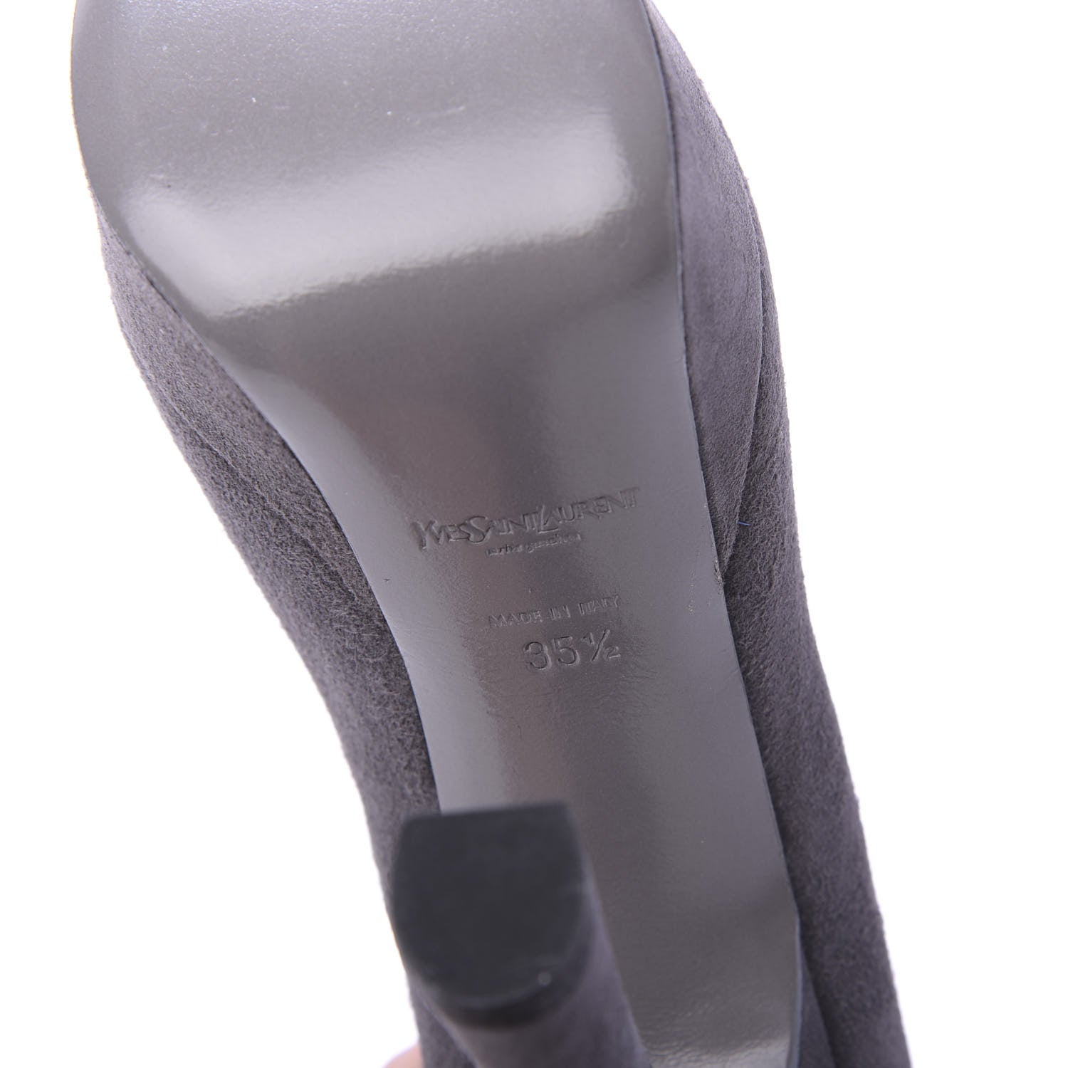 Saint Laurent Kid Scamosciato Palais 105 Pumps 35.5 Flannel Gris 6 of 9
