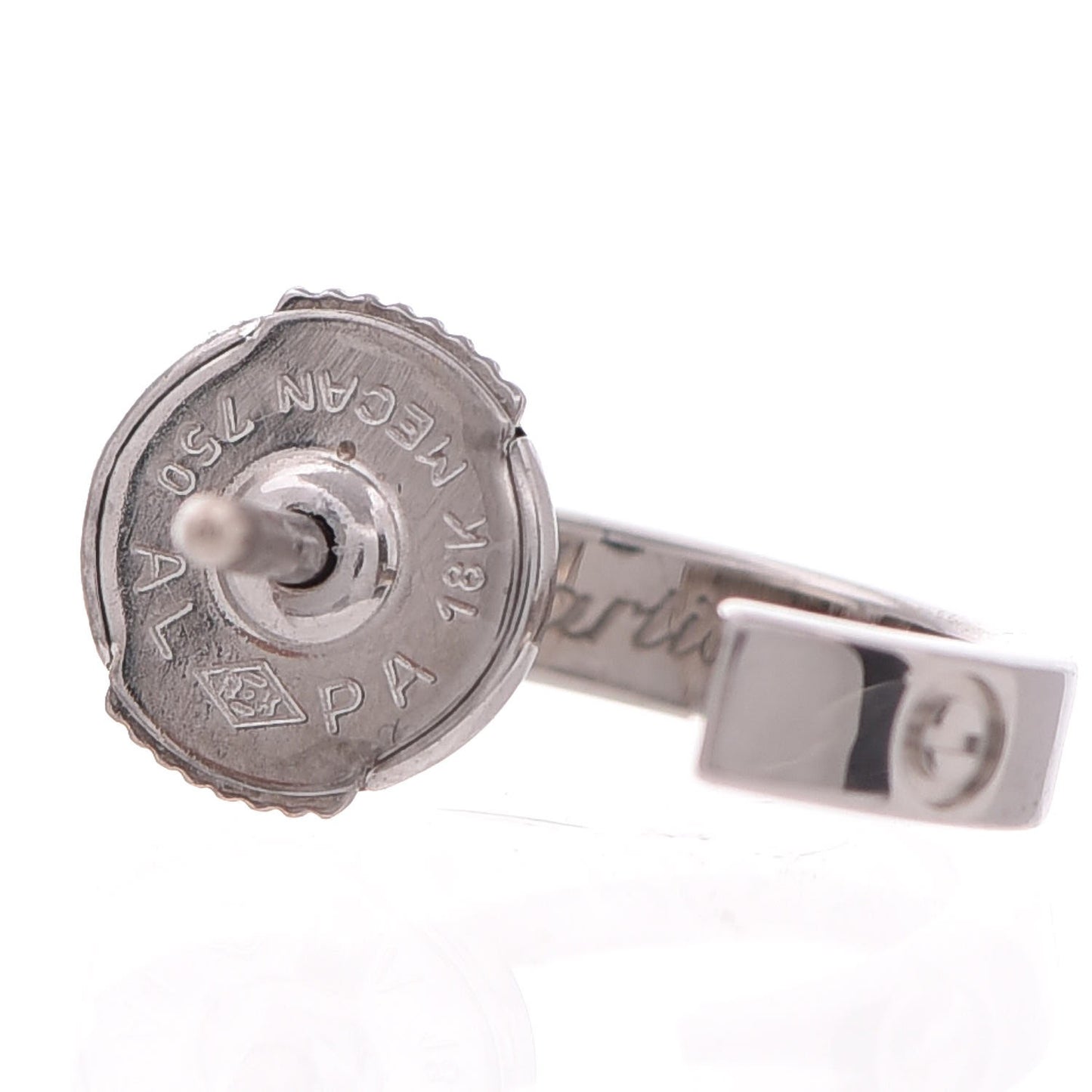 18K White Gold Small LOVE Hoop Earrings