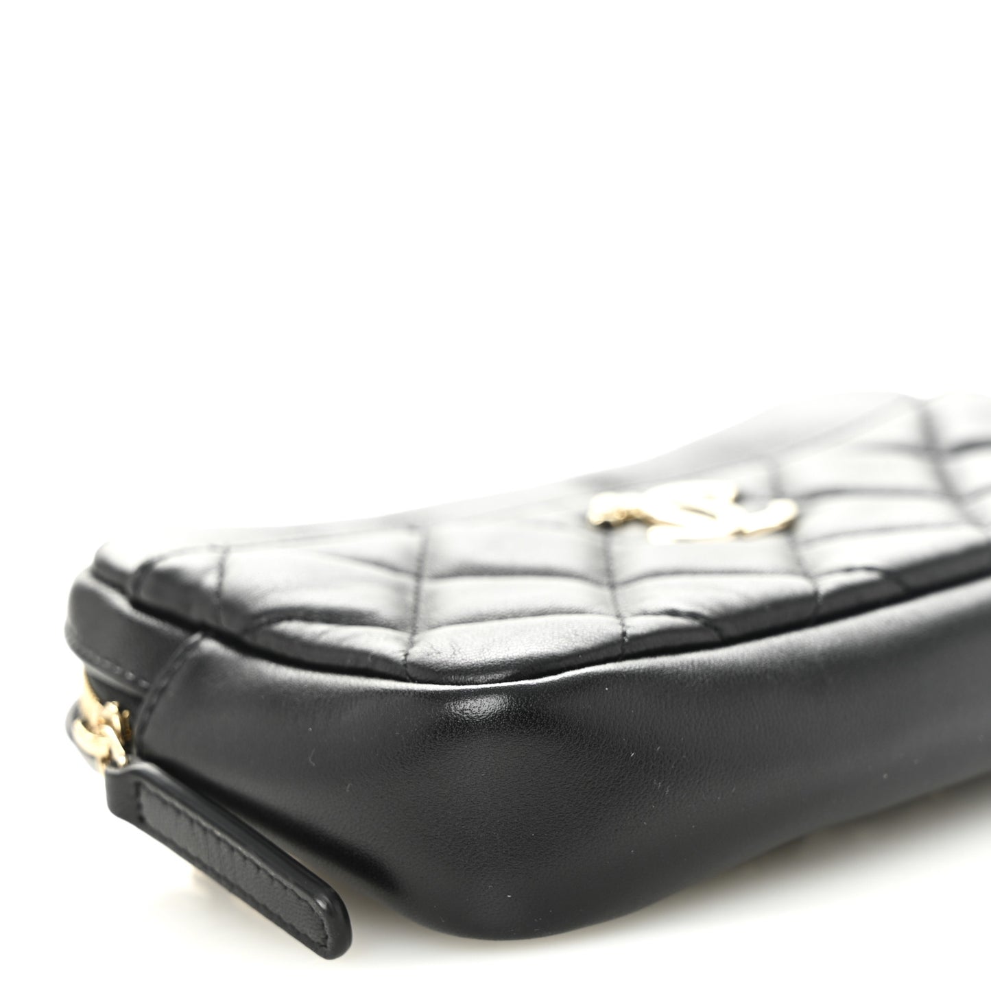 Lambskin Quilted Waist Bag Black