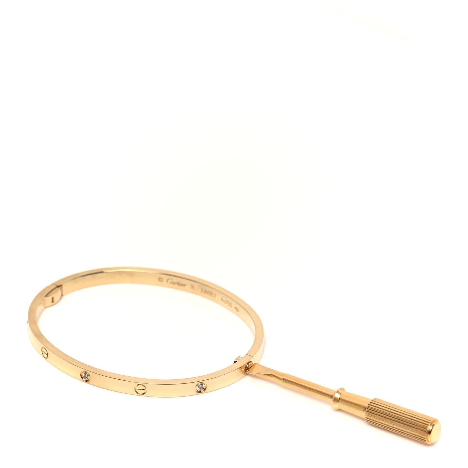 Cartier 18K Yellow Gold 6 Diamond Small LOVE Bracelet 16 9 of 12