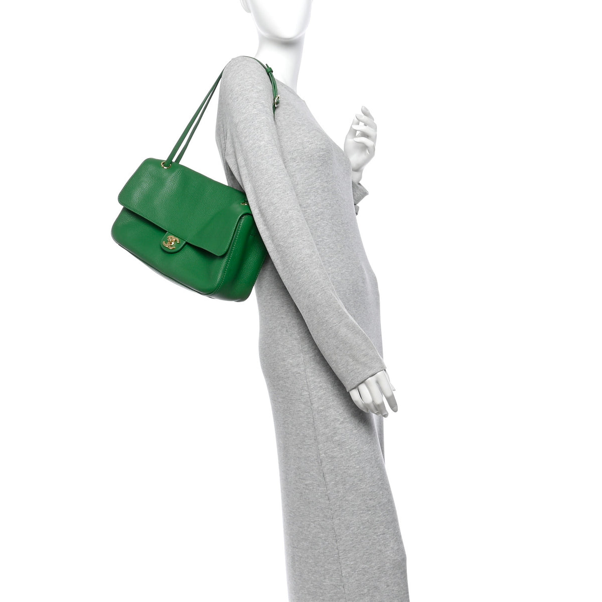 Chanel Grained Calfskin Small Souplissimo Maxi Flap Green 2 of 11