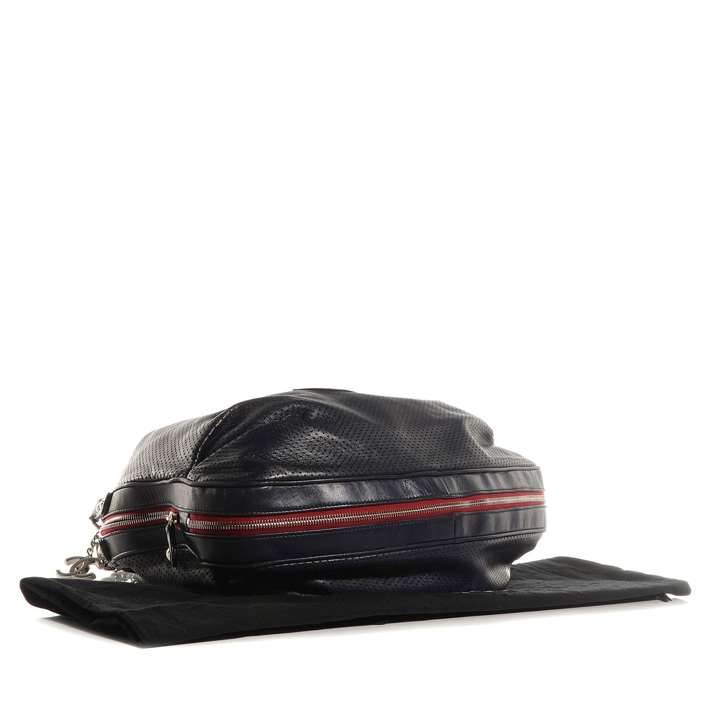 Perforated Lambskin Baseball Spirit Ligne Bag Navy