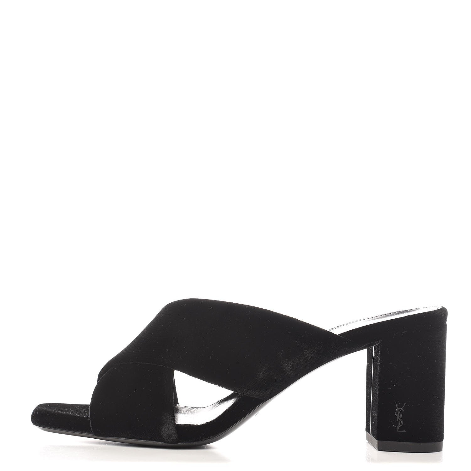 Saint Laurent Velvet LouLou Mules 36.5 Black 1 of 8