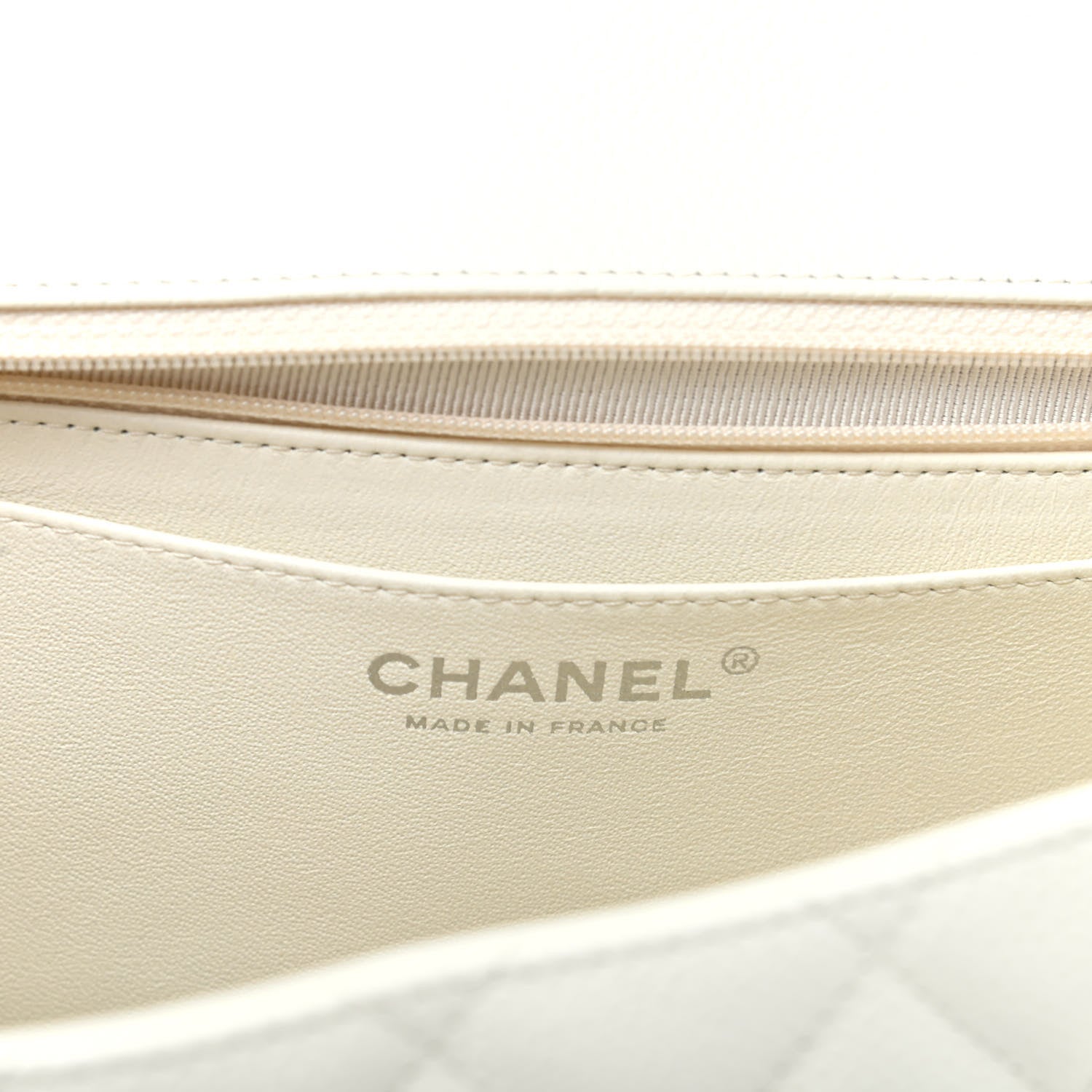 Chanel Caviar Quilted Jumbo Single Flap White 6 of 9