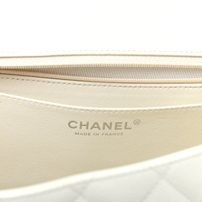 Chanel Caviar Quilted Jumbo Single Flap White 6 of 9