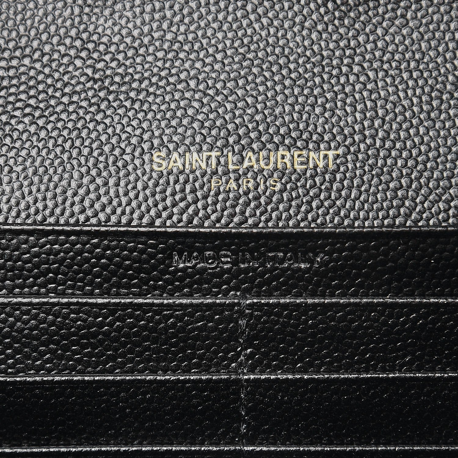 Saint Laurent Grain De Poudre Matelasse Chevron Monogram Chain Wallet Black 6 of 8
