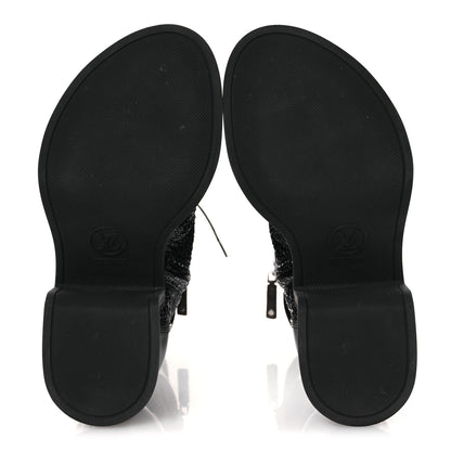 Louis Vuitton Patent Goatskin Monogram Moonlight Half Boots 37 Black 7 of 12