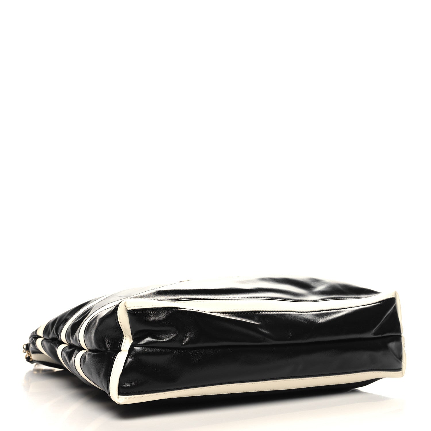 Chanel Shiny Calfskin Striped Small Chanel 22 Black White 5 of 12