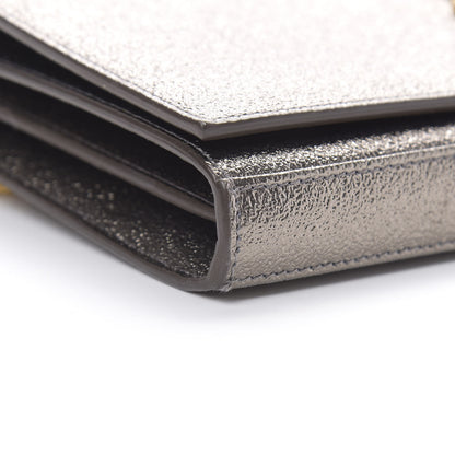 Saint Laurent Grained Metallic Calfskin Monogram Chain Wallet Bronze 10 of 13