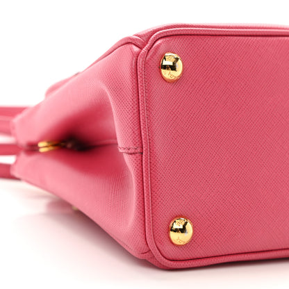Prada Saffiano Lux Micro Galleria Double Zip Tote Peonia 10 of 11