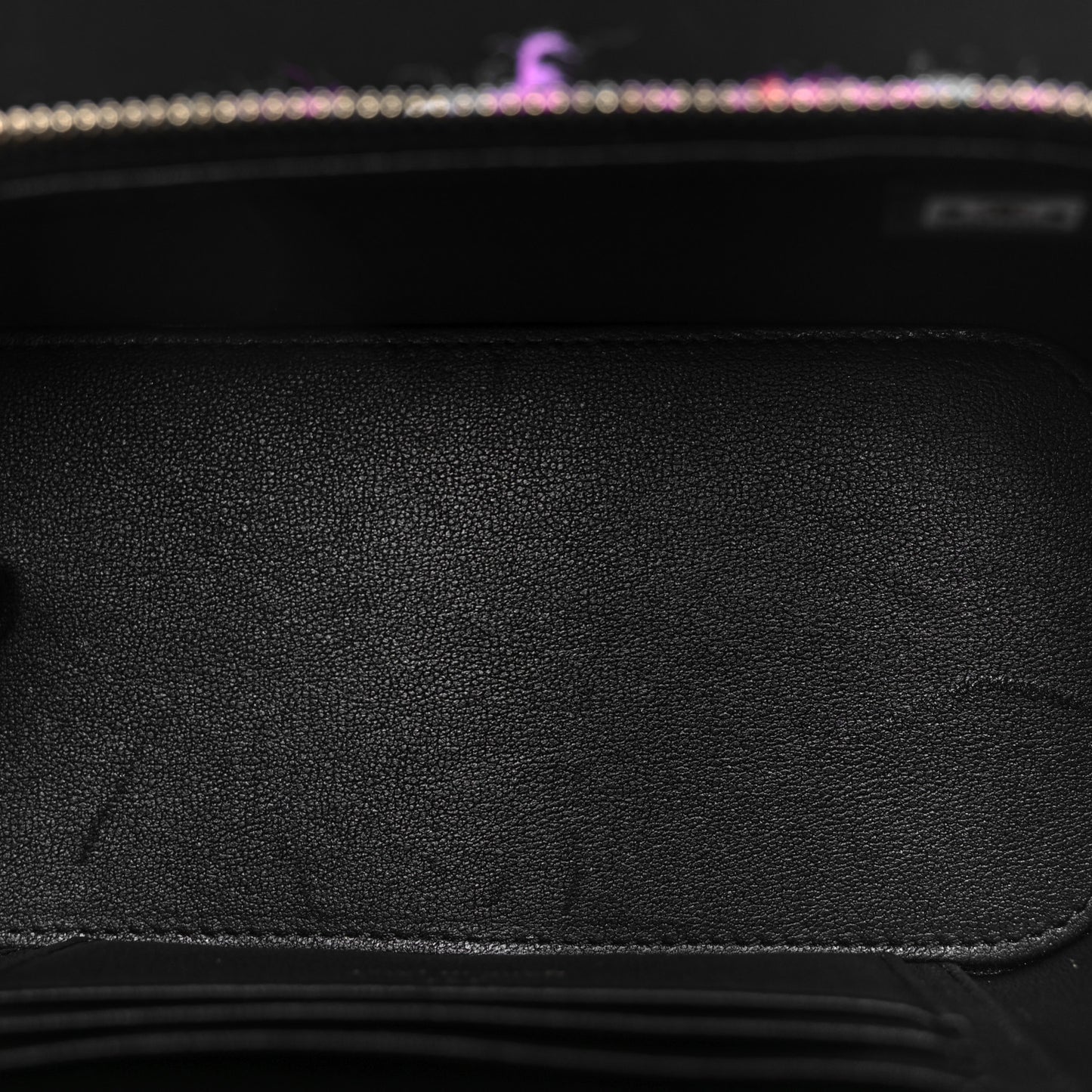 Tweed Quilted Small Vanity Case With Chain Black Purple Green Red