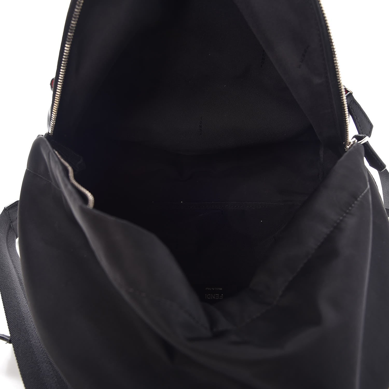 Fendi Nylon Vitello Elite Monster Eyes Rounded Backpack Black Yellow 5 of 8