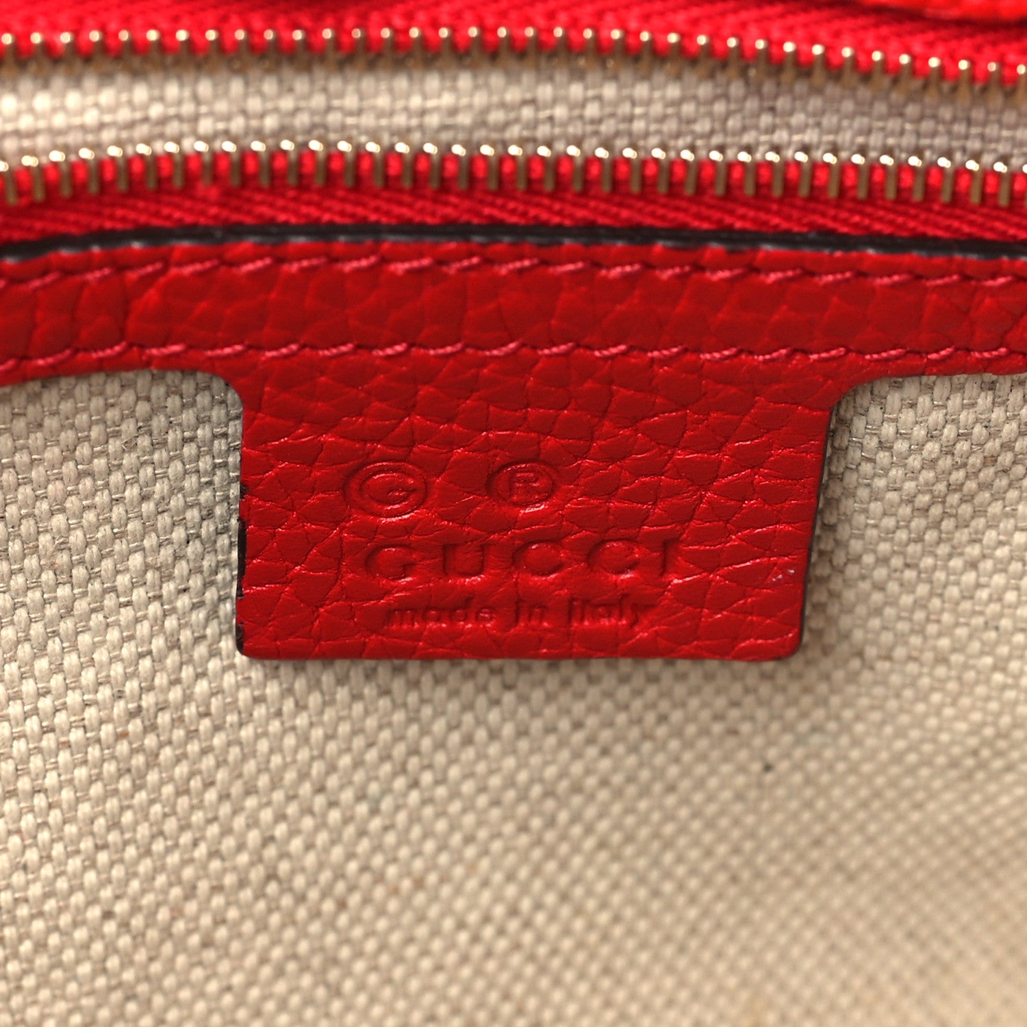 Gucci Pebbled Calfskin Medium Soho Flap Crossbody Vibrant Red 6 of 9