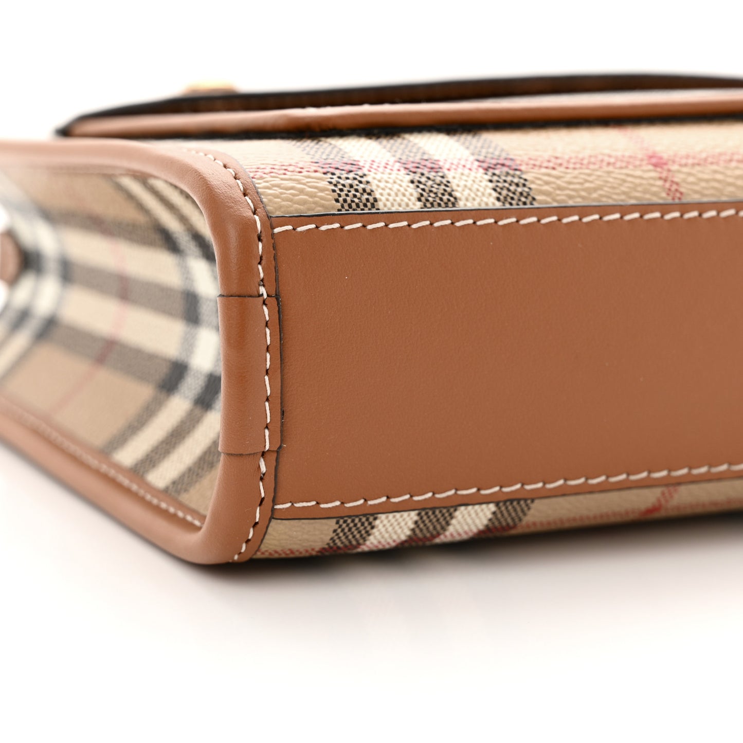 Smooth Calfskin Check Mini Pocket Bag Briar Brown