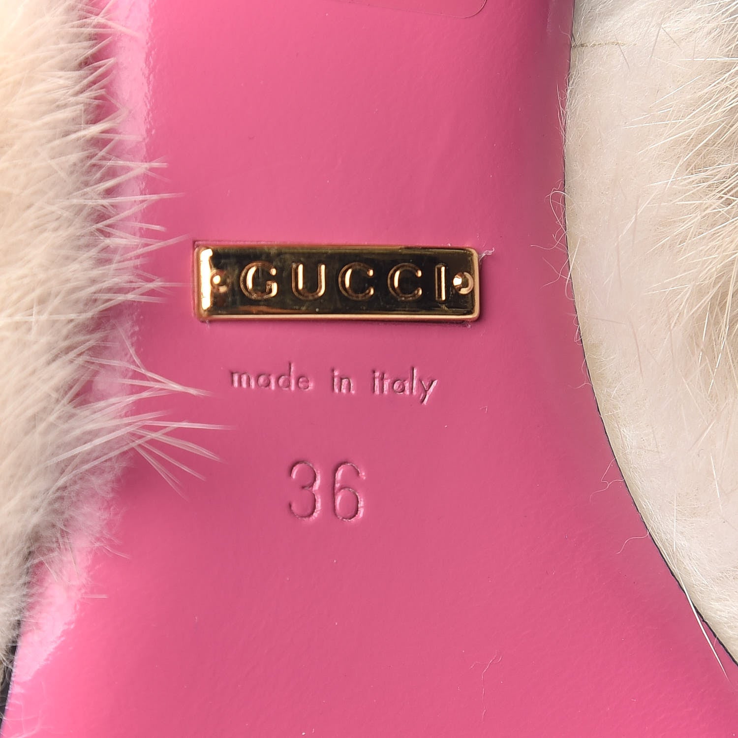Gucci Snakeskin Fur Crystal Snake Candy Mules 36 Natural 6 of 9
