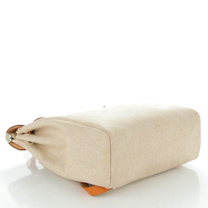 Hermes Toile Vache Calfskin Herbag 30 PM Backpack Natural 4 of 14