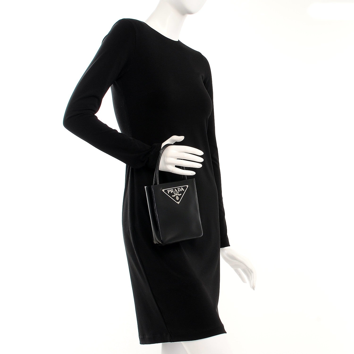Prada Vitello Box Mini Logo Bag Black 2 of 11