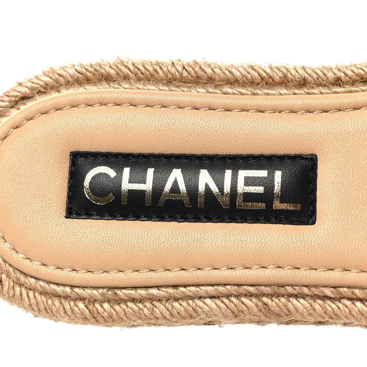 Lambskin Espadrille Mule Sandals 37 Beige